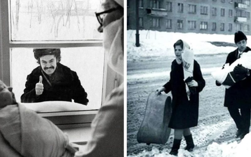  Черно-белые снимки и искренние улыбки: Шесть фото с выписки из роддома в 70-х годах